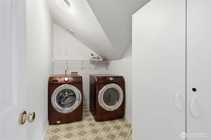 Laundry room is located upstairs.