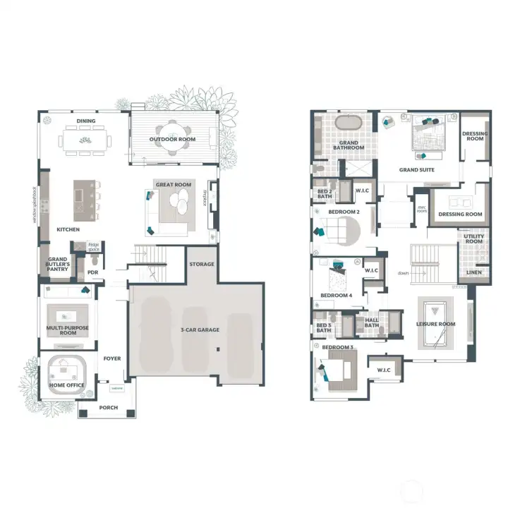One of MainVue’s largest and most feature-rich floor plans, the Lotus offers expansive open-concept living, a dramatic gourmet kitchen, Grand Butler’s Pantry, flexible office and leisure spaces, generous bedrooms, and the signature indoor-outdoor connection buyers expect from a top-tier MainVue design.