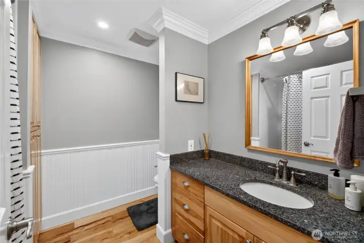 Full hallway bath on main floor Full hallway bath on main floor