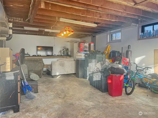 Unfinished basement with lots of potential