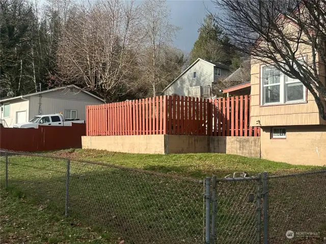 Fenced yard for privacy and containment.