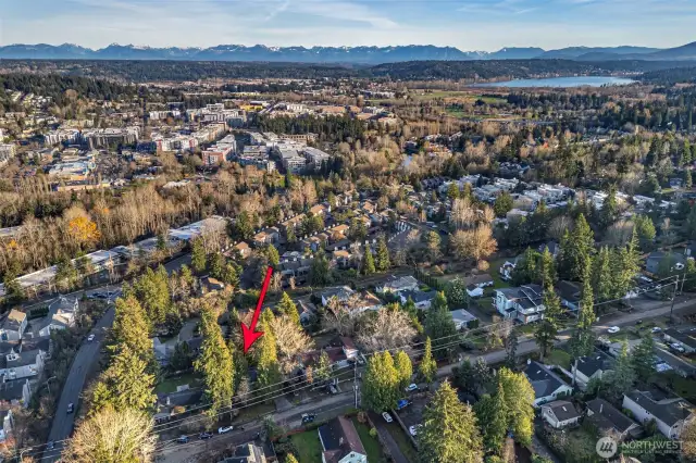 View of Lake Sammamish and the Cascade Mountains