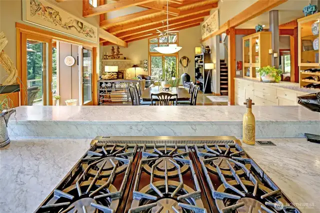 Updated Chef's Kitchen Looking Toward Great Room