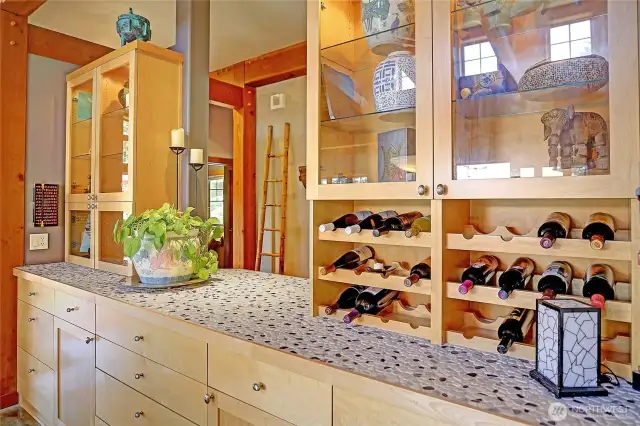 Built In Dining Counter with Wine Storage