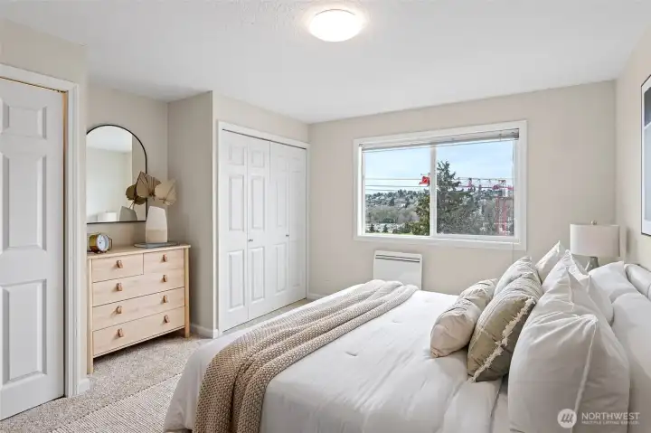 A spacious bedroom providing a peaceful sanctuary, complete with generous closet space.