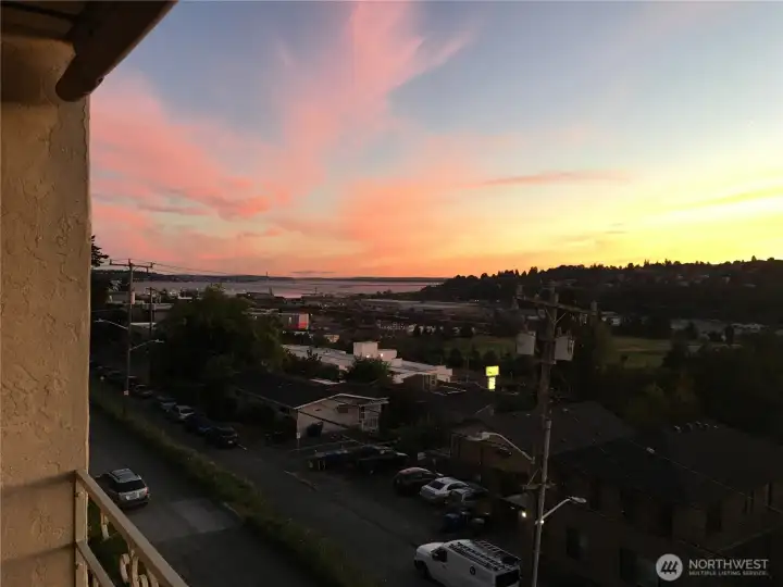 View of Elliott Bay from the balcony