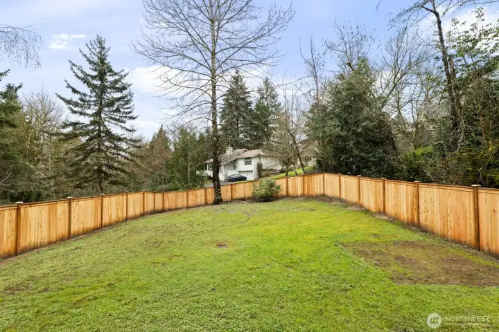 Fully fenced shy 1/3 acre lot.