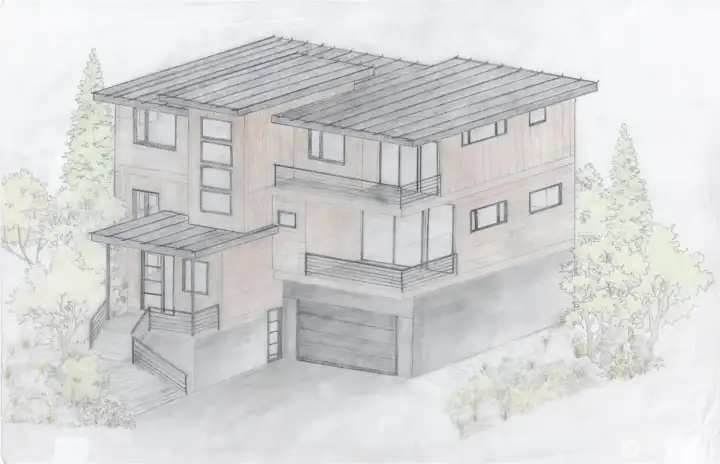 Artist rendering of permitted 4,000 sq ft home.