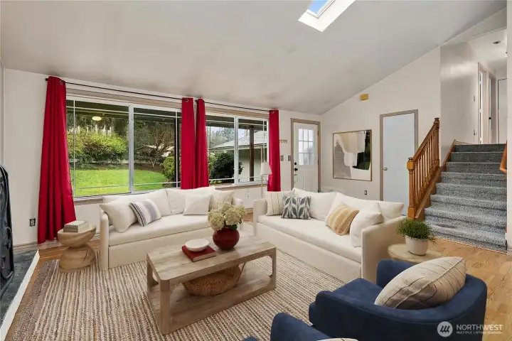 Virtually staged living room.