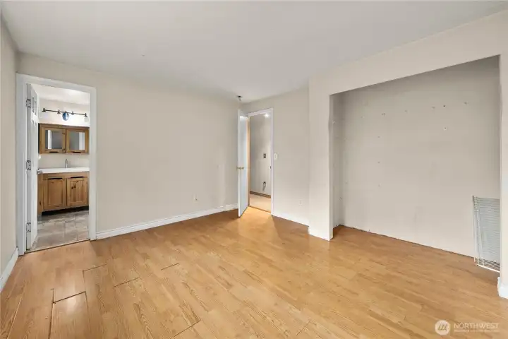 Primary bedroom with 3/4 bathroom