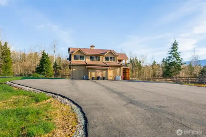 Expansive asphalt for ease in parking trailers or RVs