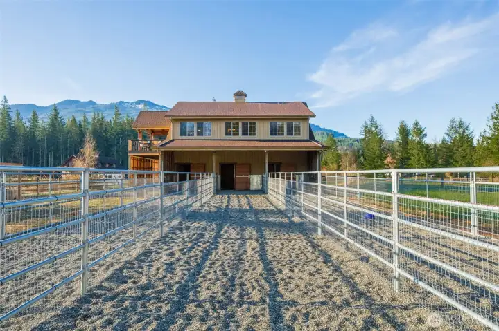 12'x96' runs off of the stalls