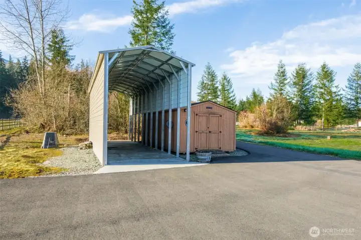 RV carport with 30amp and 50 amp plug ins