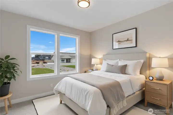 Bedroom 2, Virtually staged.