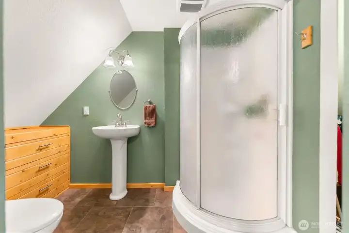 Primary bath ensuite includes walk-in closet. Built in storage for your personals.