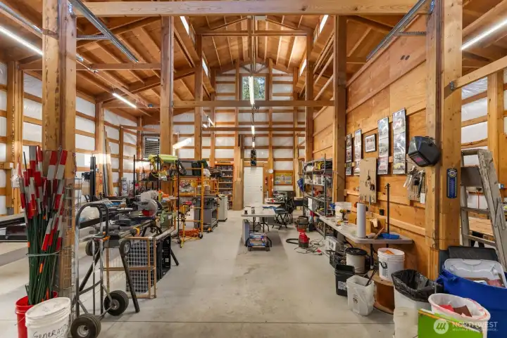 Shop and Garage space is solid build. Heated area from propane heat with blower. Excellent lighting throughout.