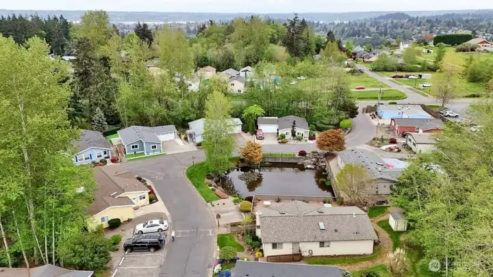 This shows to homes location right across from the club house and beautiful water feature.