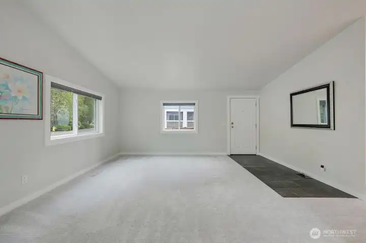 Another view of living room with no staging.