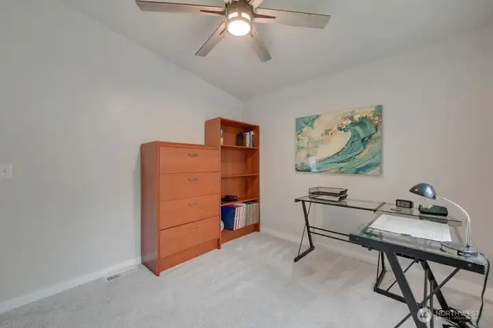 The third bedroom currently used as an office.
