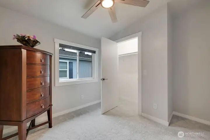 Bedroom #2, with luminated closet.