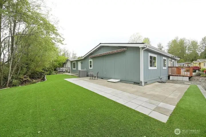 The patio with the awning retracted.