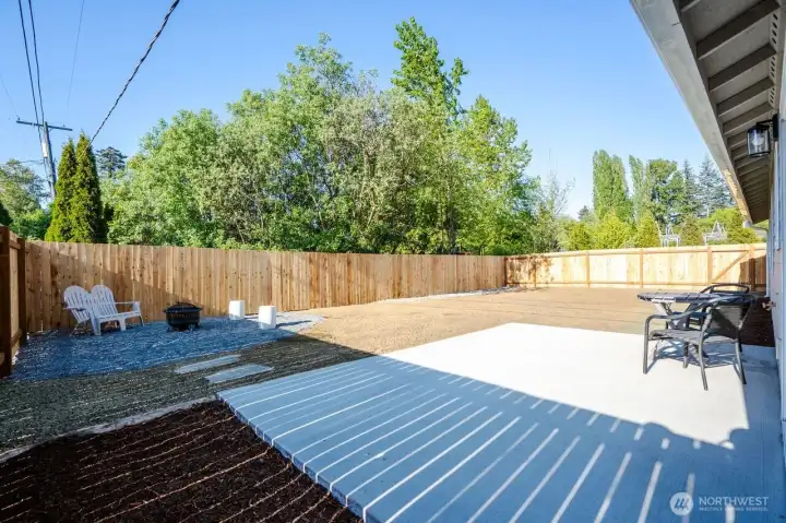 Lawn was recently freshly hydroseeded.