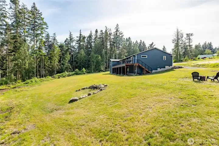 Gentle slope in the back yard