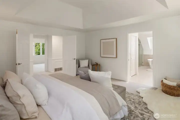 Double doors open to your retreat.