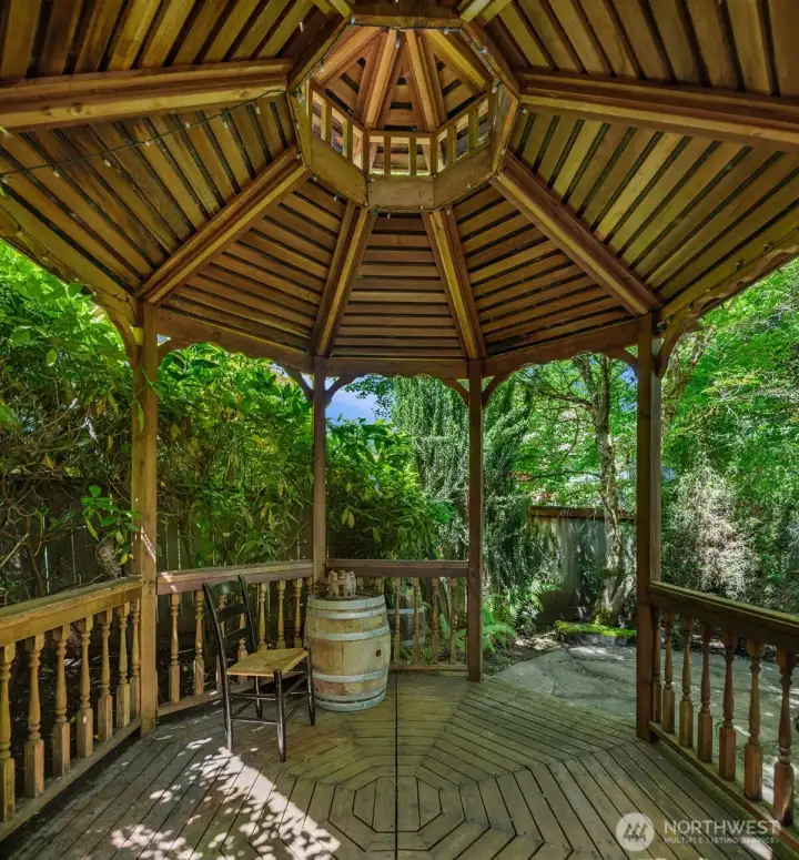 Gazebo at the top of the property.