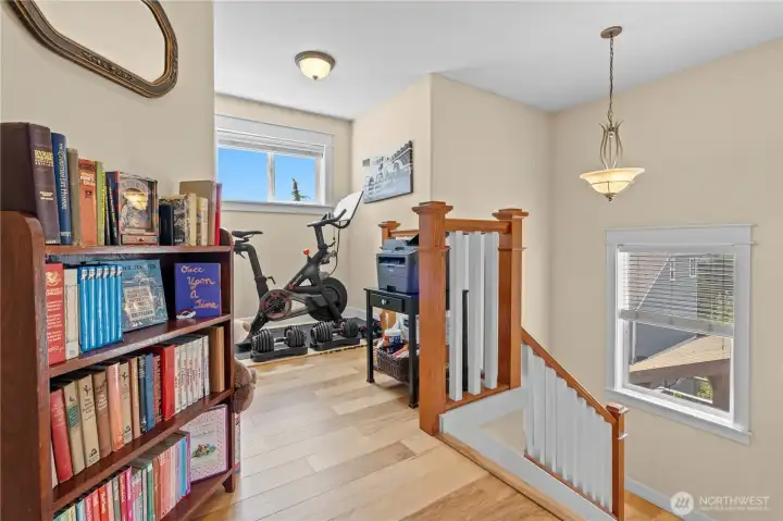 At the Top of the Stairs is a small Loft area which is perfect for a quick work out!