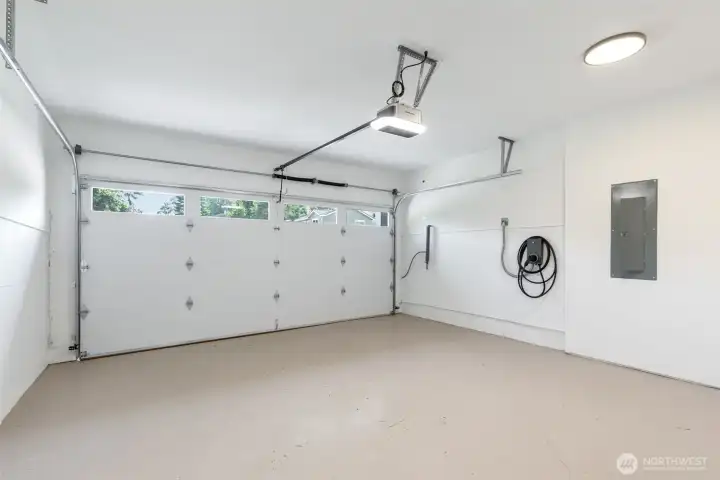 Large 2-car garage w/ EV charger Large 2-car garage w/ EV charger
