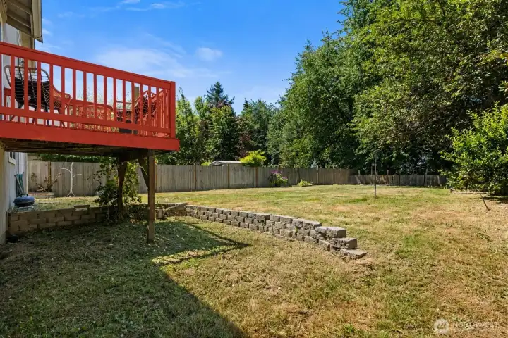Spacious, level backyard Spacious, level backyard