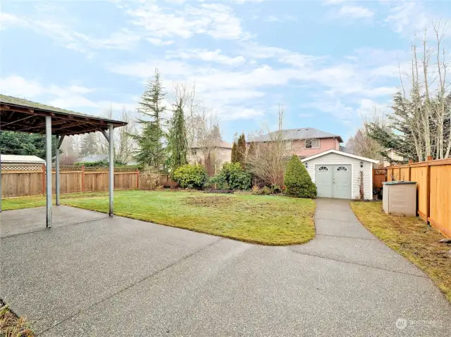 Patio and Storage Shed