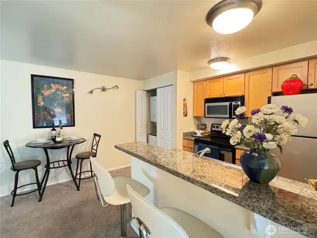 two areas to dine or work.