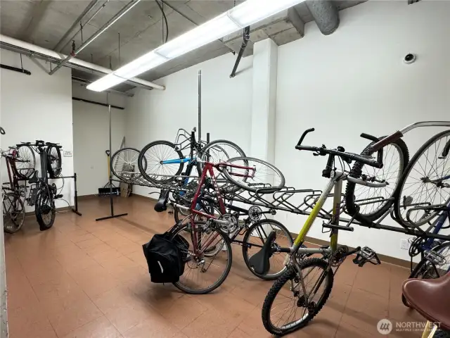 Secure bike storage.
