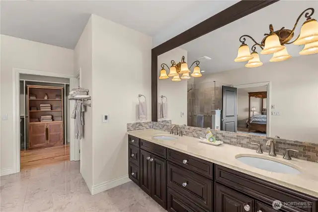Primary Suite with 5 star Bathroom with heated floors.