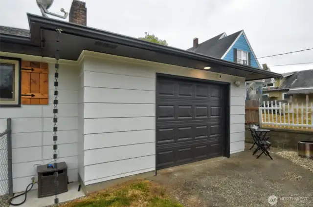Attached garage.