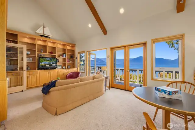 Main floor family room with view deck access and lofted sleeping quarters!