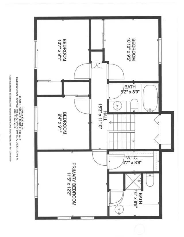 Second Floor with 4 bedrooms & 2 full Baths