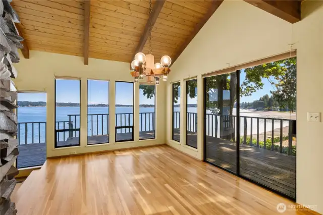 The dining room is large enough for entertaining!