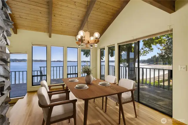 Virtually staged dining room.