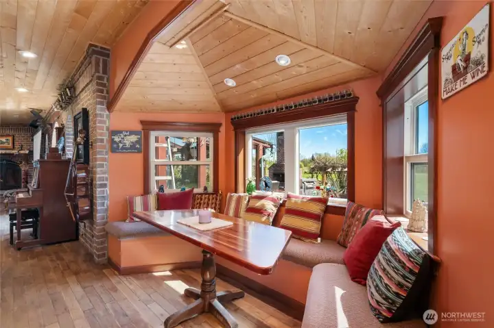 Built-in breakfast nook filled with natural light.