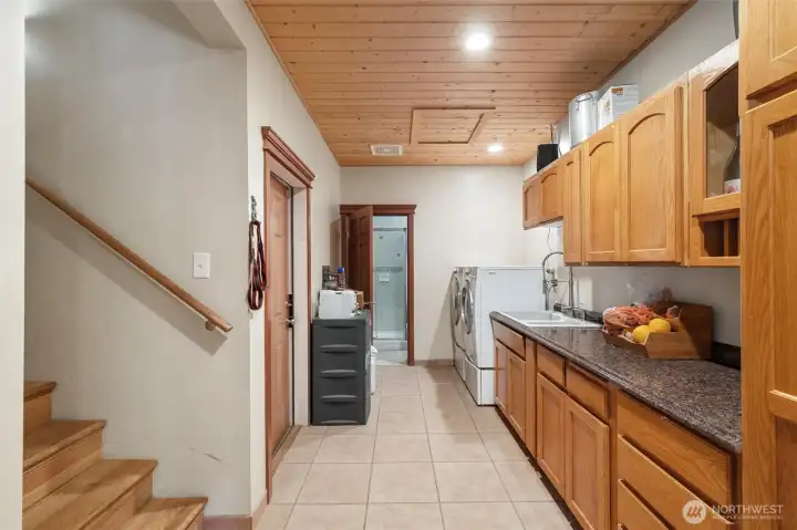 Mudroom entry designed for country living with ease.