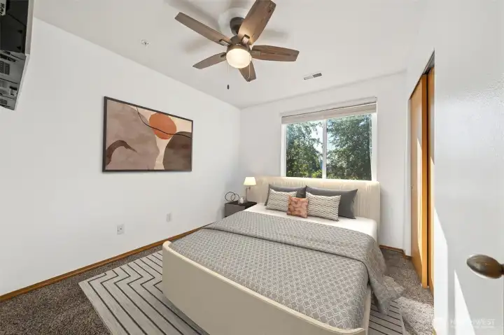 Bedroom #2, Virtually staged