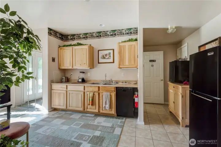 Secondary kitchen upstairs with lots of natural light