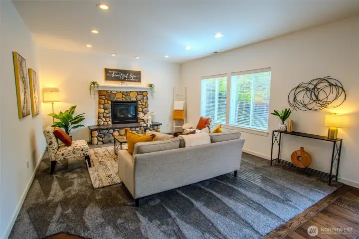 Family Room with Fireplace: