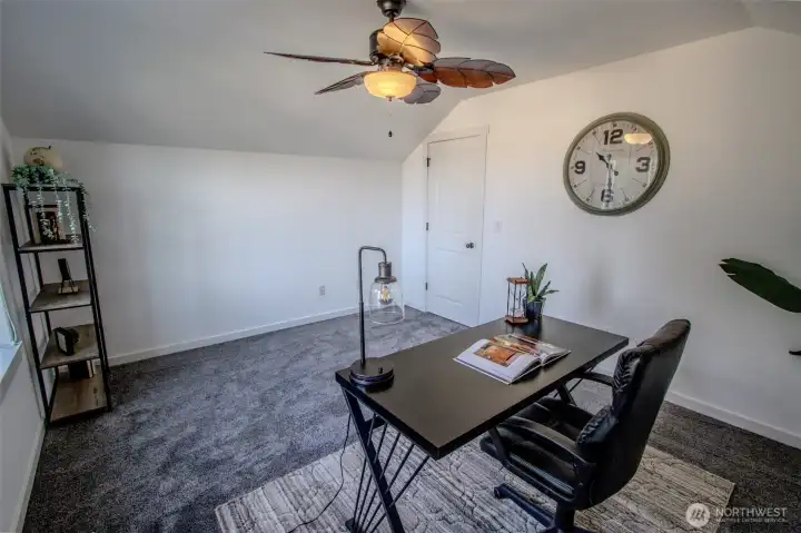 Office (alternate angle with wall clock)