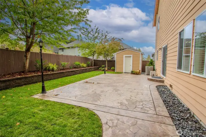 Backyard patio (shed view)