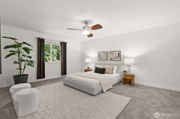 primary suite on upper floor