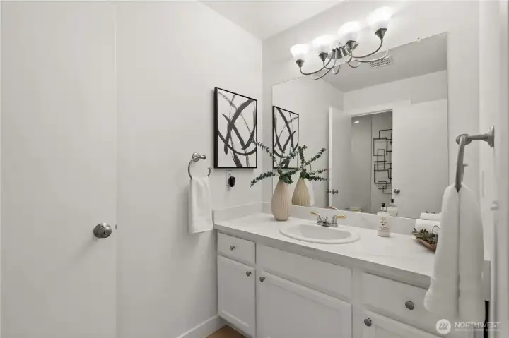 Newly tiled/refinished full bath upstairs.